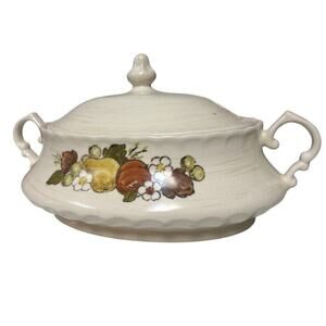 Vintage Metlox Vernon Ware Fruit Basket Covered Serving Dish Tureen